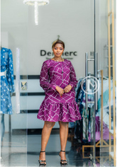 Elegant purple shift dress